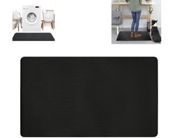 Vloermat - Bureaumat - Antislip keukenmat - Comfortabele staande mat - Voetenmat voor op kantoor - Elastisch en oliebestendig - Geschikt voor badkamers, keukens, kantoren en sportscholen (45*75 cm - Zwart)