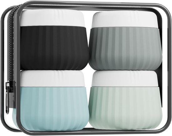 Bouteilles de voyage BOTC avec étui - Bouteilles de voyage en Siliconen 30 ml - 5 pièces - Accessoires de voyage - Pots cosmétiques - Bouteilles de voyage