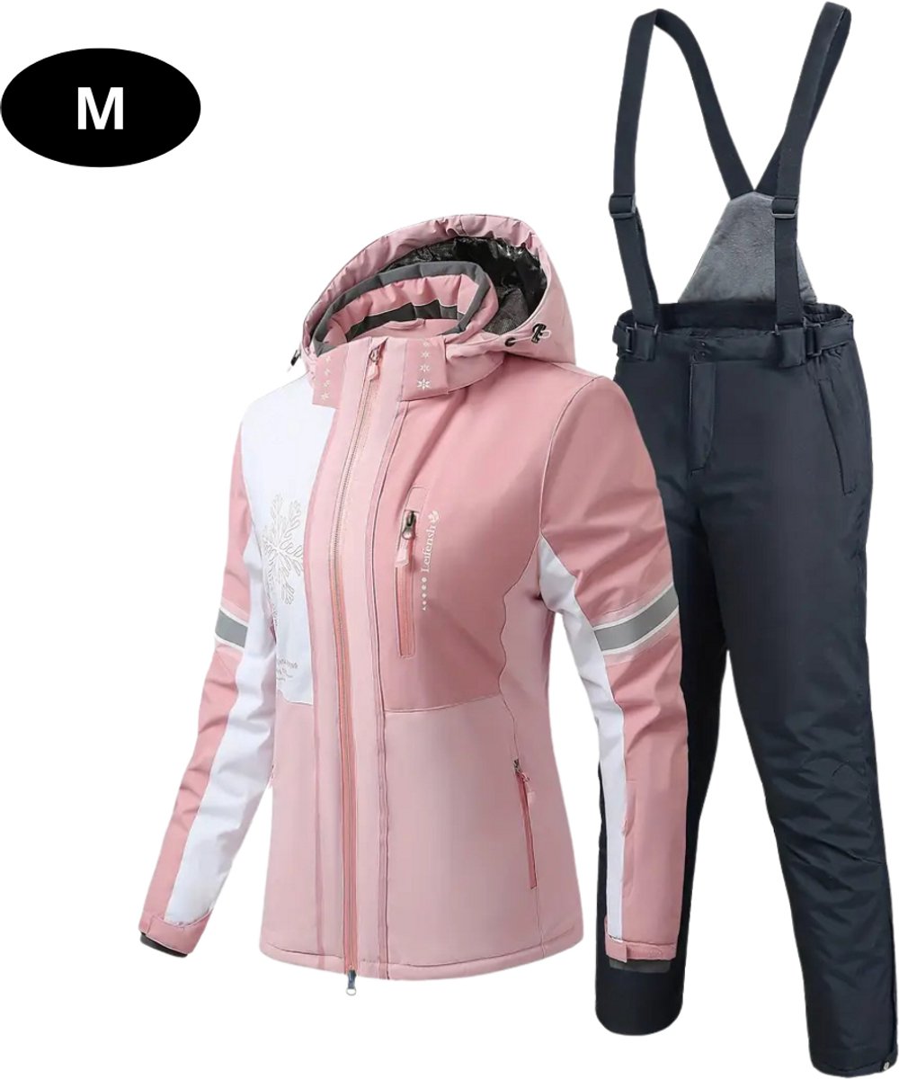 Livano Ski Suit Skipak SkiBroek Wintersport Skijas Dames 2-Delig Licht Roze