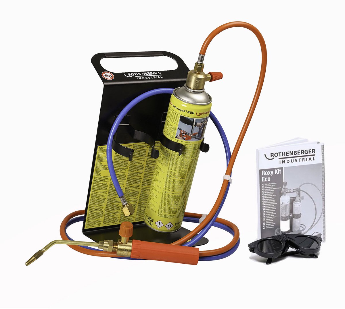 ROTHENBERGER Industrial Autogeen las- en hardsoldeerset Roxy Kit Eco SET incl. MAXIGAS 400ml en toebehoren - 1000002396