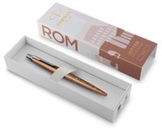 Parker Jotter balpen | Speciale editie | Rome Brons met chroomafwerking | Blauwe inkt | Geschenkverpakking