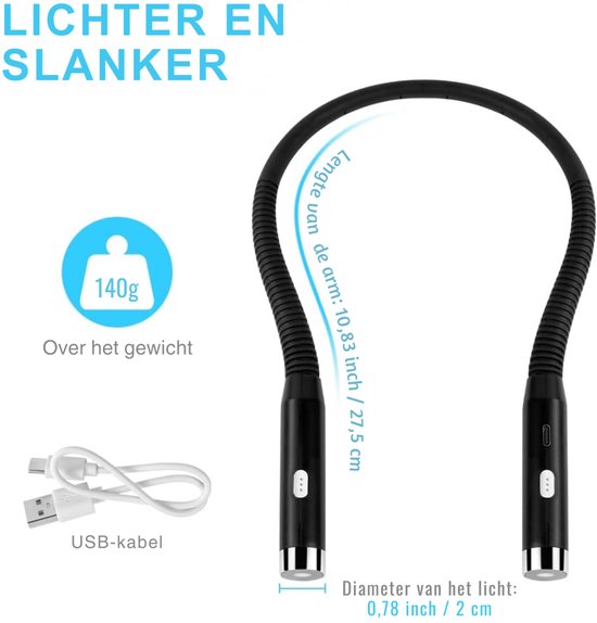 ZRSS® Neklamp - Nekleeslamp voor Boeken - Neklampje voor Haakwerk - 3 Kleuren - 3 Helderheidsinstellingen van Merkloos — afbeelding 2