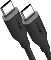 Voomy 60W USB-C Kabel – Oplaadkabel – 60W snel laden – 480Mbps Dataoverdrachtssnelheid – USB-C naar USB-C kabel – 1M – Zwart