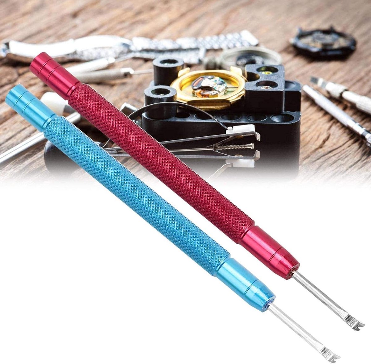 Allecto plus - Watch Hands Verwijderingsgereedschap, Professionele Waterdichte Tools voor Horlogemaker - Rood en Blauw - 2 Stuks