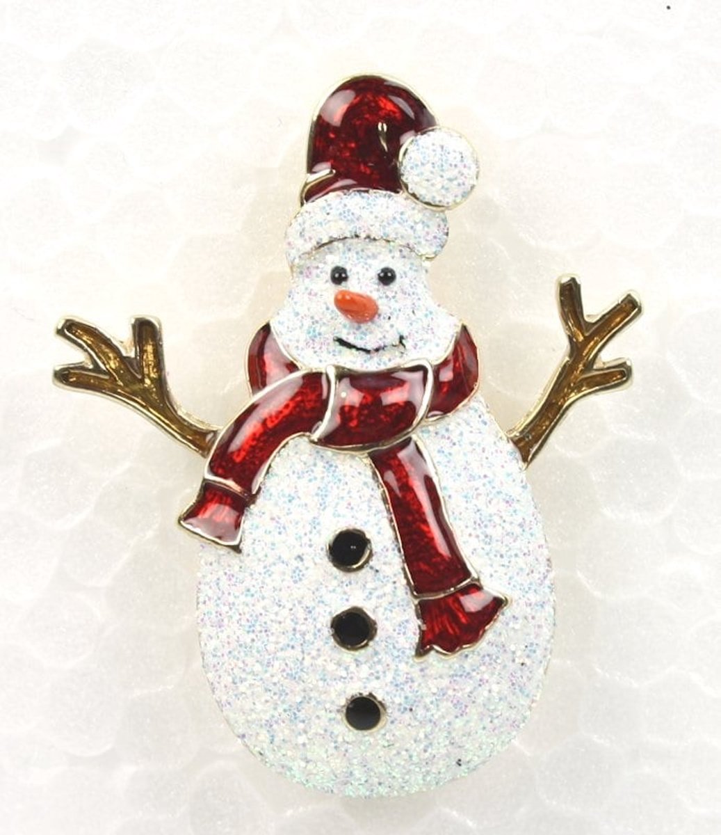 Broche Sneeuwpop – 3,8×1,2×4,8 cm – Decoratief & Leuk Cadeau