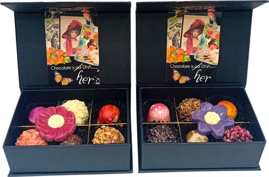 Chocolade bonbons voor haar – 2×6 stuks