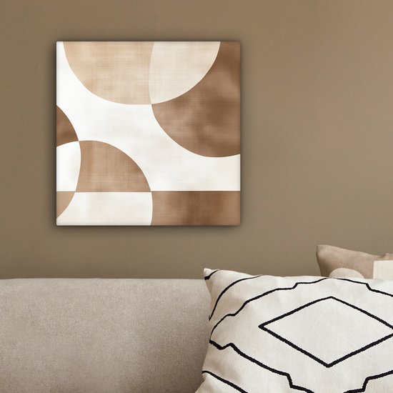 Canvas schilderij 20x20 cm - Exclusieve wanddecoratie Snijdende cirkels - Overlappende vlakken - Muurdecoratie woonkamer - Slaapkamer decoratie - Kamer accessoires - Schilderijen op canvas