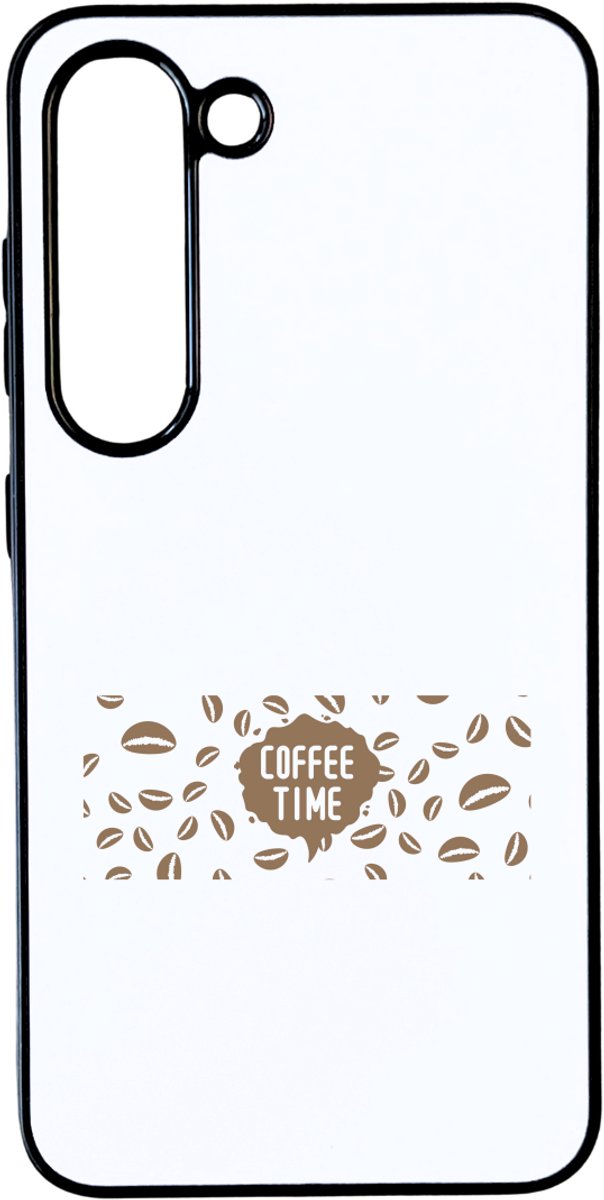 Hacebo® - coffee time telefoonhoesje - Koffie - koffie drinkers/liefhebbers - telefoonhoesjes - koffiebonen - verjaardagscadeau - cadeau - kado - geschenk - verjaardag - collega's - hoesje geschikt voor Samsung Galaxy S23