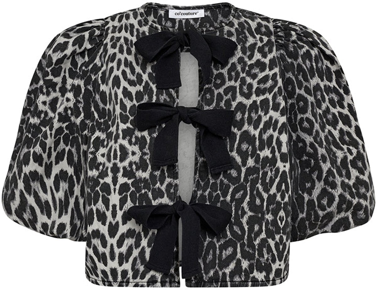 Co Couture Leo Bow Blouse Dark Grey maat M