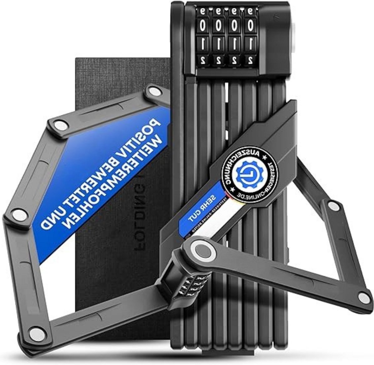 Lexium Vouwslot - Slot voor Electrische Fietsen en Fatbike - Fietsslot - Voor elk type Fiets - Met Houder