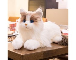 Cuhostki - 1 Stuk Nabootste Ragdoll Kat - Knuffeldier Pluche Speelgoed - Zacht Pluizig Geschenk Voor Kinderen