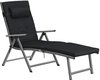 Bain de soleil de luxe Affordable Goods® - noir - chaise longue réglable - chaises longues - chaise longue de jardin - jardin - été - soleil - chaises longues - chaise longue d'extérieur