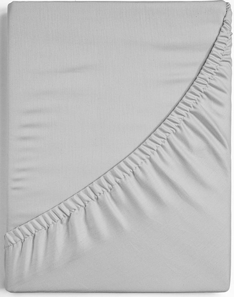 Dreamers Den - Premium Jersey Elestaan - Biologisch Katoen - Topper Hoeslaken - Grijs - 200x210 cm - 20 cm hoekhoogte