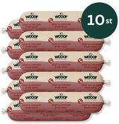 WOOOF Honden worsten Kip/Rund worsten Vers vlees natvoer - Houdbare worsten hondenvoer - 10x 900gram