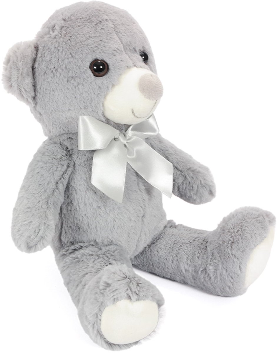 PIA Soft Toys - Pluche Knuffeldier Beer - grijs - 20 cm