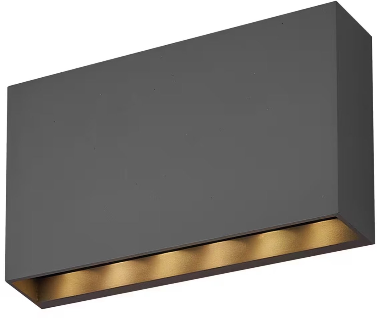 Avide Wandlamp Buiten Sydney - Moderne Buitenlamp - 20cm - 6W - IP65 - 429 lumen - 3000K - 220-240V - Zwart
