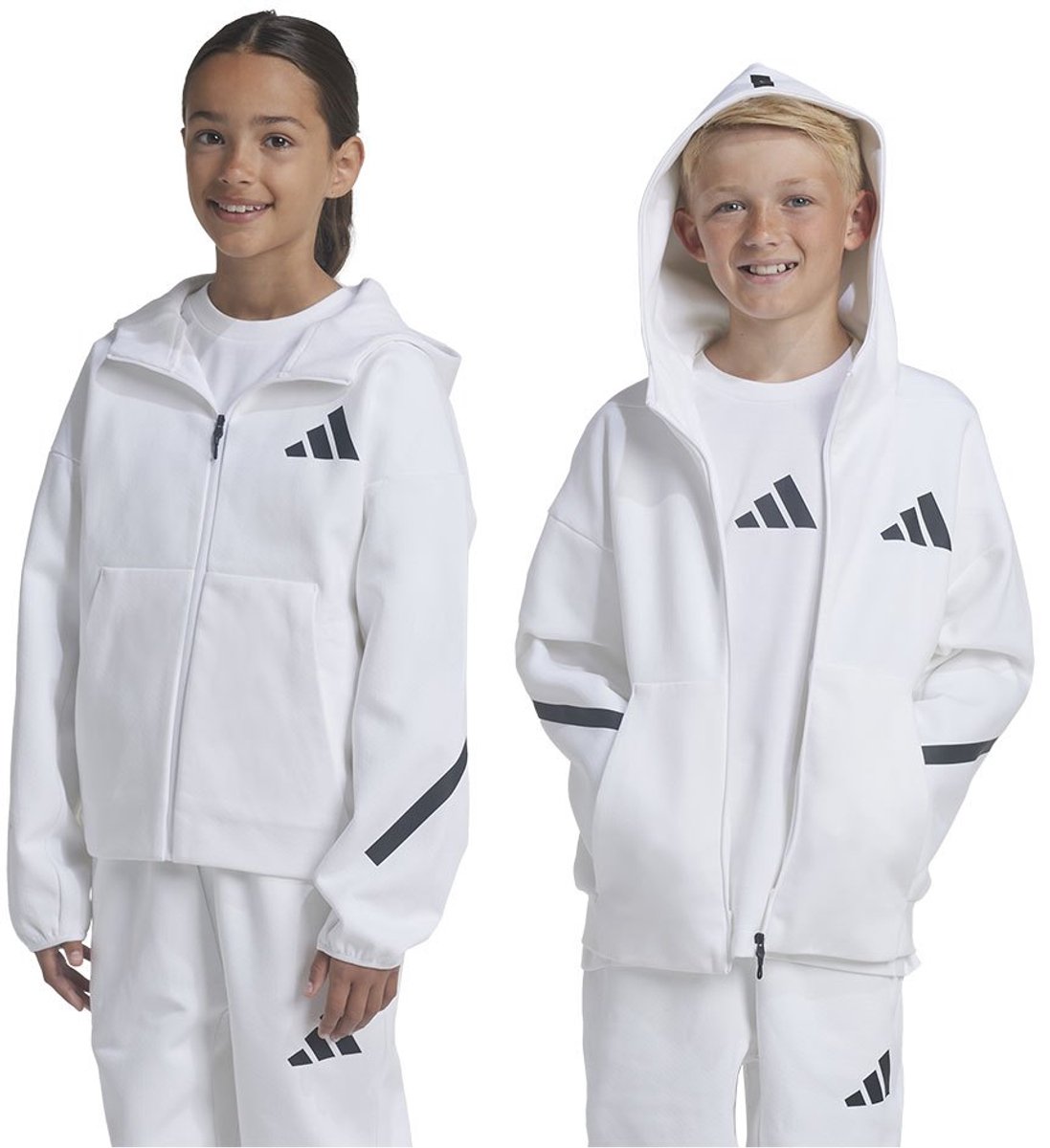 Adidas Z.n.e Sweatshirt Met Rits 7-8 Years Jongen Zwart
