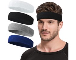 Zweetband Hoofd - Geschikt voor Dames en Heren - Hoofdband Sport - Set van 4 Stuks