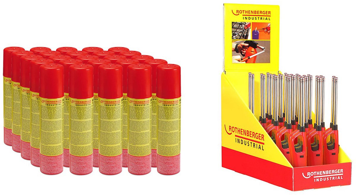ROTHENBERGER Industriele 30x gasaansteker standaard incl. 25x nav...