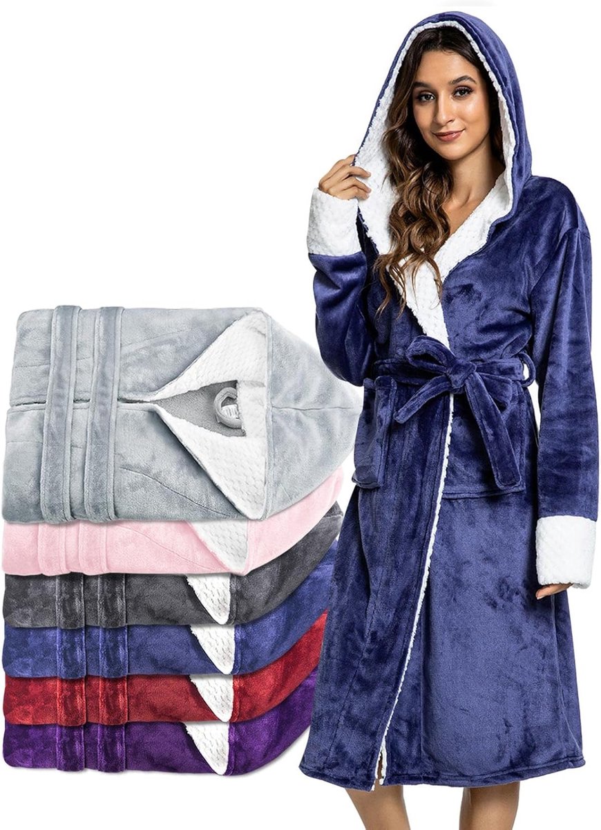 Zachte Oversized Fleece Badjas voor Dames met Capuchon - Comfortabele Loungewear