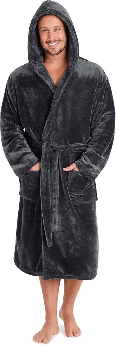 Heren Ochtendjas van Superzachte Fleece met Capuchon - Warm en Behaaglijk