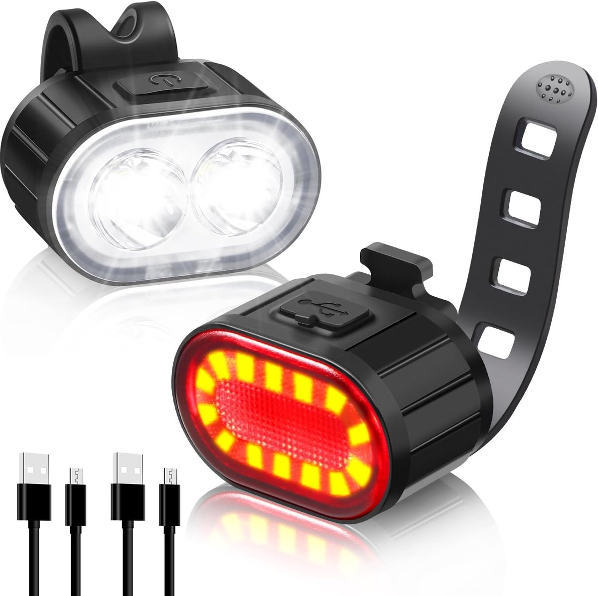 Oplaadbare Led-fietsverlichting met 10 Verlichtingsmodi, Waterdicht en Eenvoudig te Installeren