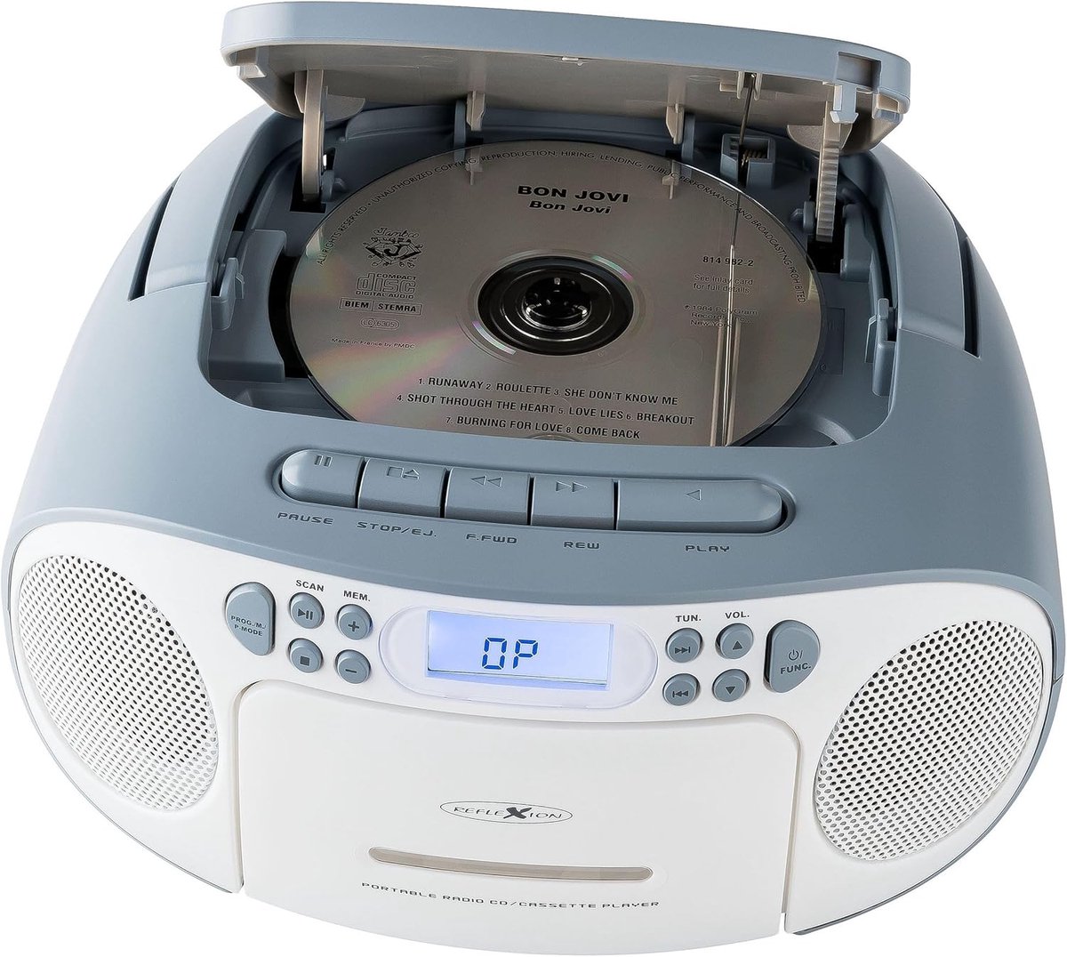 CD-speler met cassette en radio - Draagbare boombox met FM-tuner, AUX-ingang en LCD-display