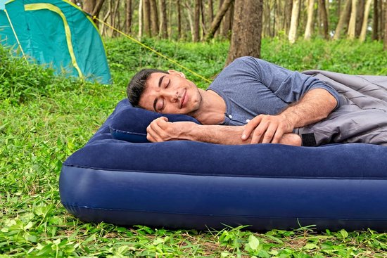 Luchtmatras Queensize met Handpomp en Kussens - Opblaasbaar Matras voor Binnen en Buiten - Tweepersoons Kampeermatras van Merkloos — afbeelding 3