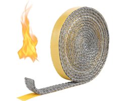 Kacheltouw - kachelkoord - Schoorsteenafdichtingen - Schoorsteenafdichtingen - Hittebestendige afdichtingen - Zelfklevende gevlochten afdichtingen voor kachels, schoorstenen, kachelpijpen - (2 m x 10 mm x 3 mm)