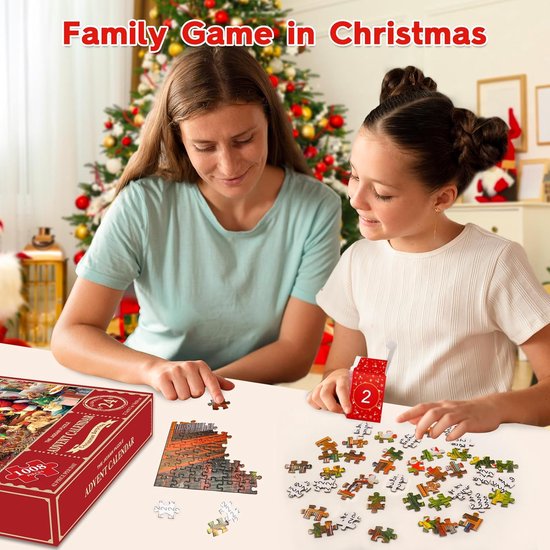 Calendrier de l'Avent 2024, puzzle de Noël en famille de vacances de 1008 pièces, 24 boîtes pour Calendrier de l'Avent 2024, puzzle de Noël en famille de vacances de 1008 pièces, 24 boîtes pour