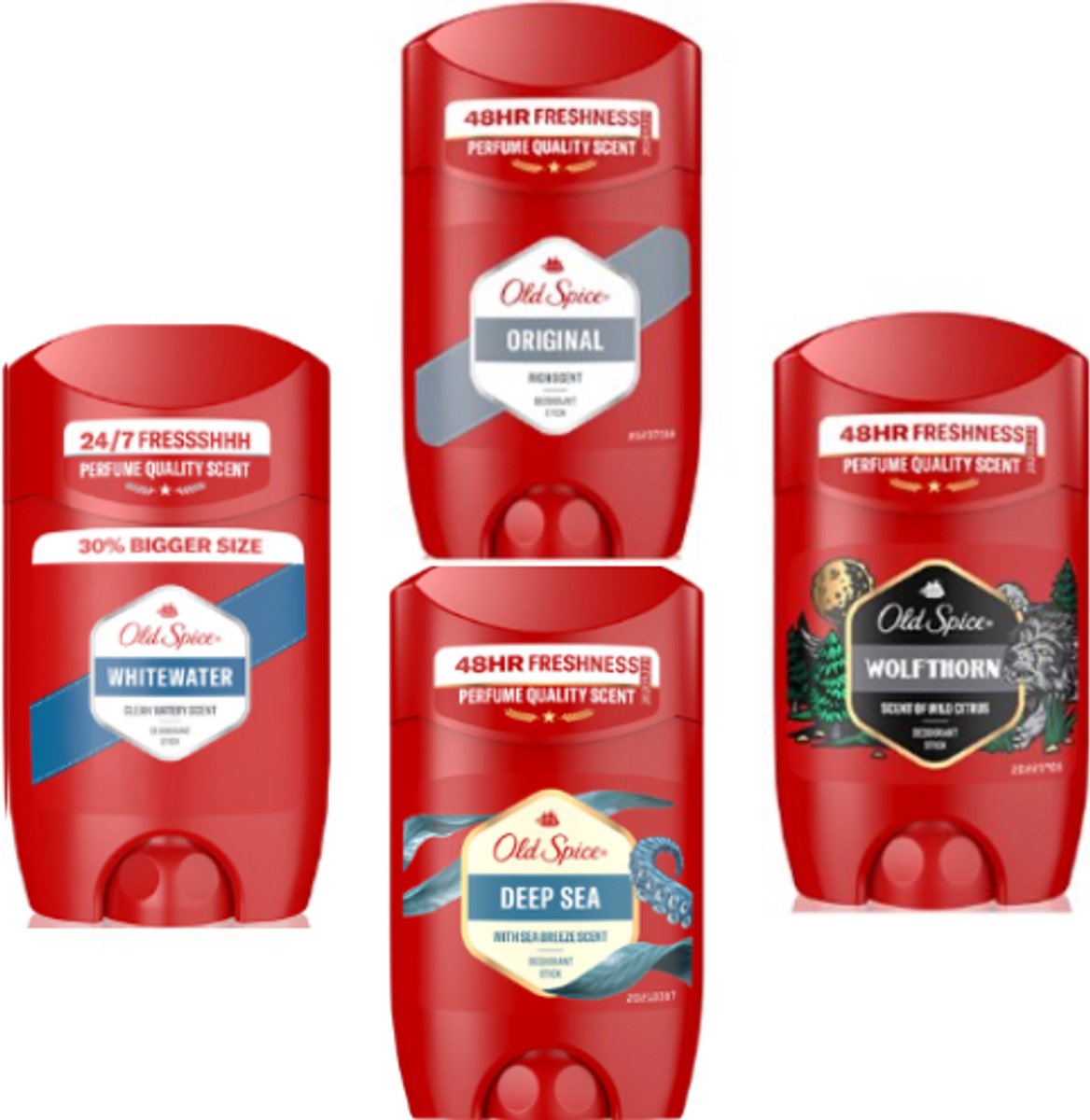 Old Spice Combi Set 4 Stuks - Original / Wolfthron / Whitewater / Deep sea