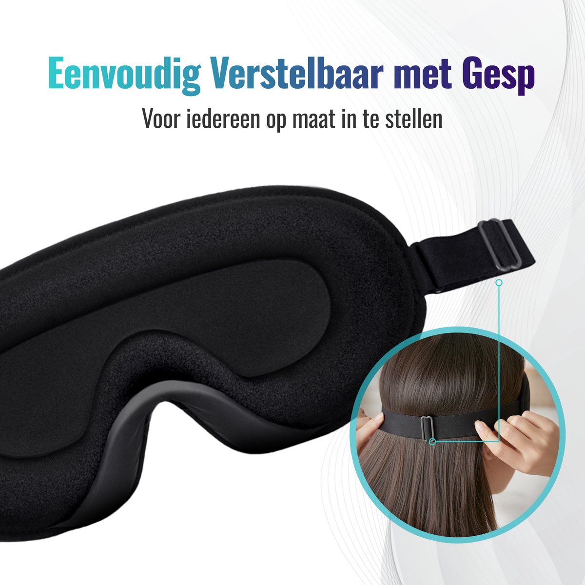 Somnifiq Slaapmasker - Luxe 3D Oogmasker Slaap - Zijden Slaapmasker - Traagschuim - 100% Verduisterend - Voor Mannen en Vrouwen — afbeelding 5