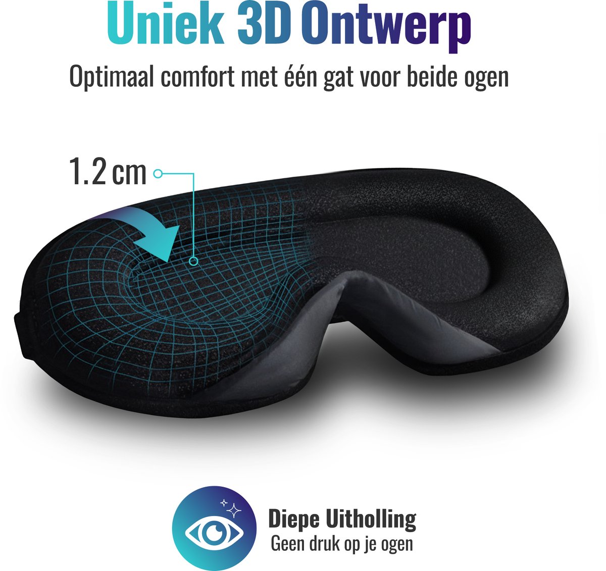 Somnifiq Slaapmasker - Luxe 3D Oogmasker Slaap - Zijden Slaapmasker - Traagschuim - 100% Verduisterend - Voor Mannen en Vrouwen — afbeelding 6