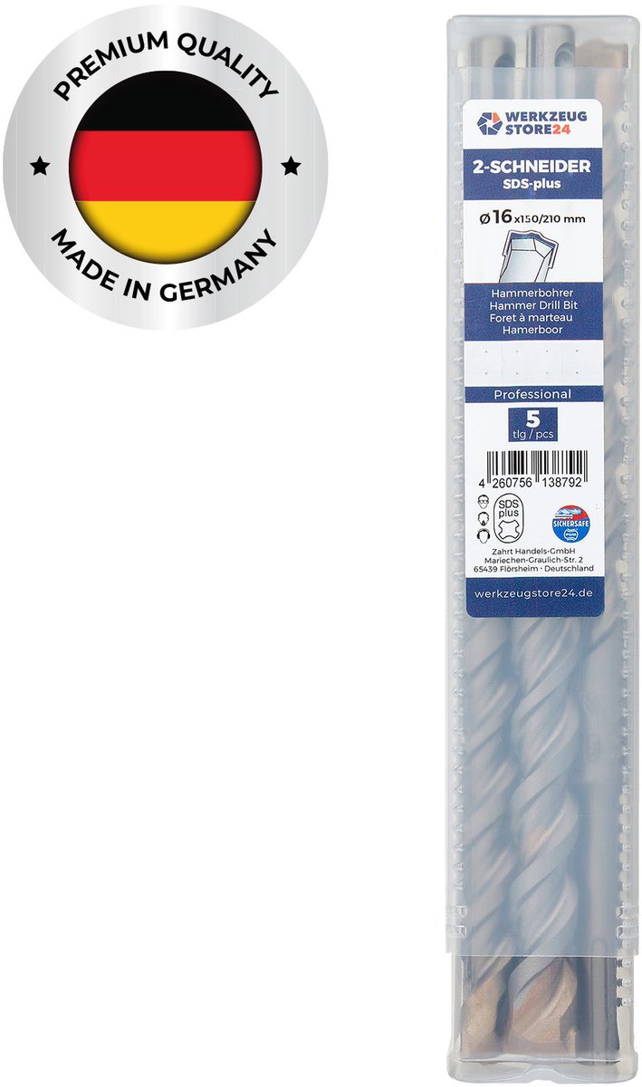 WS24 5x SDS-Plus klopboor PRO Ø 16 x 210 / 150 mm - WS24-100425