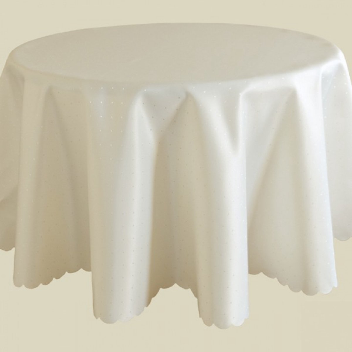 Tafelkleed - Onderkleed - Tafellaken - Ecru met schulprand - Rond 170 cm