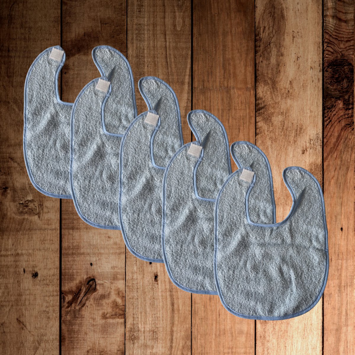 Image of 5 pack slabbetjes blauw 100% katoen - slab blauw