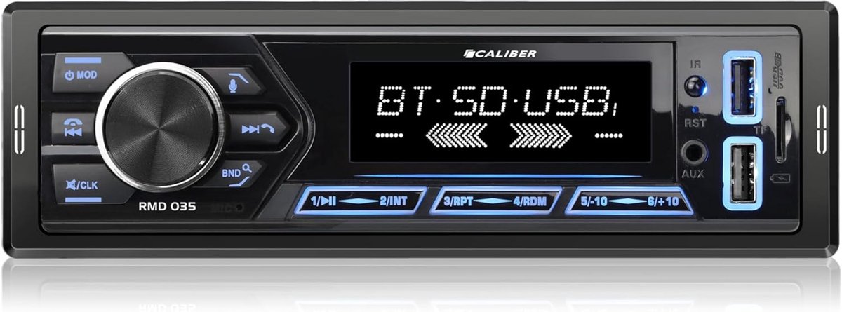Bluetooth Autoradio 1DIN met FM Tuner, USB, Micro SD, 4x55W, Handsfree Bellen & Laadfunctie