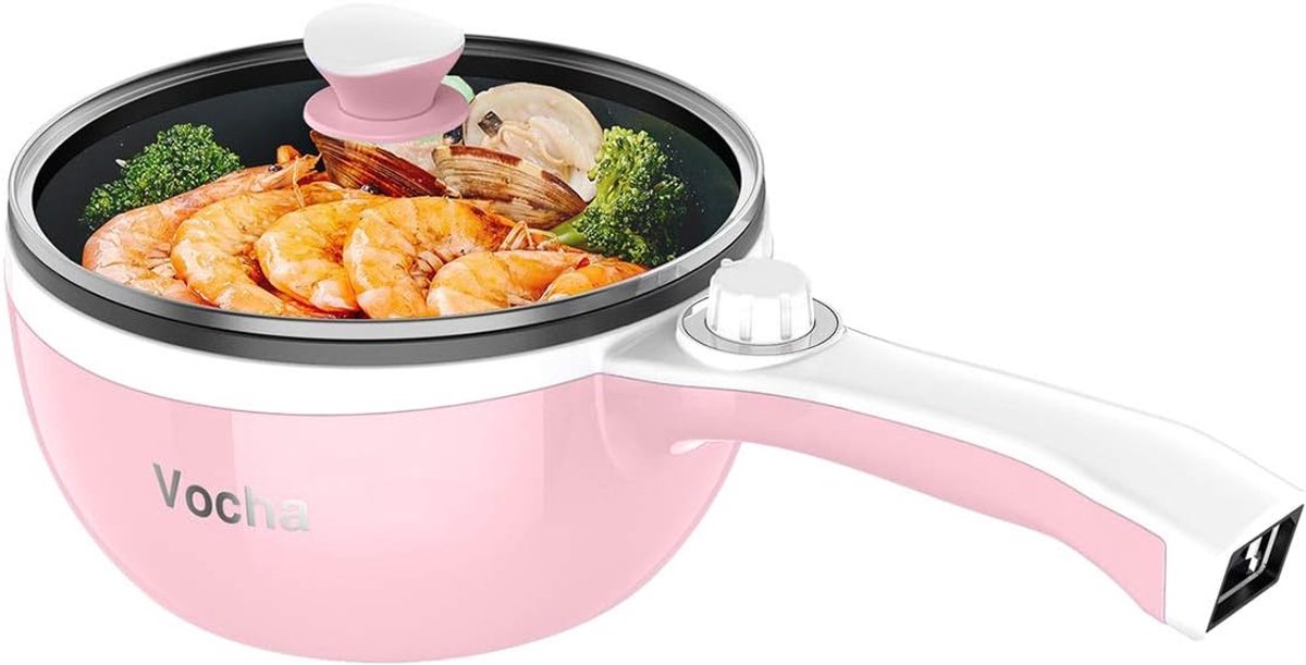 Mini Elektrische Hot Pot Sauspan - 1,5 L Draagbare Anti-aanbak Steelpan