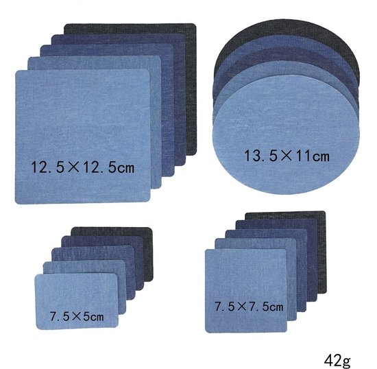 EXCITAT Jeans patches - Reparatieset voor kleding - Geschikt voor voeringen van jeans en kledingreparaties - 20 kussentjes van Merkloos — afbeelding 2