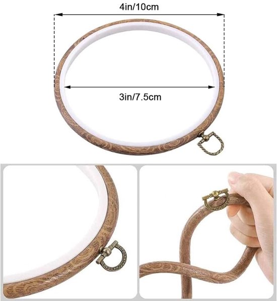 MANCHAP 20 Pack 6 Inch/15cm Borduurringen, verstelbare kruissteek hoepel ringen voor ambachtelijke maken