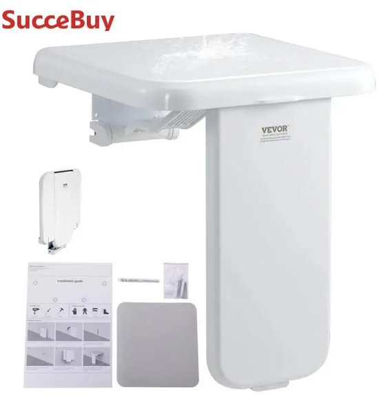 Lynly opvouwbare douchestoel – 46 cm – wandmontage