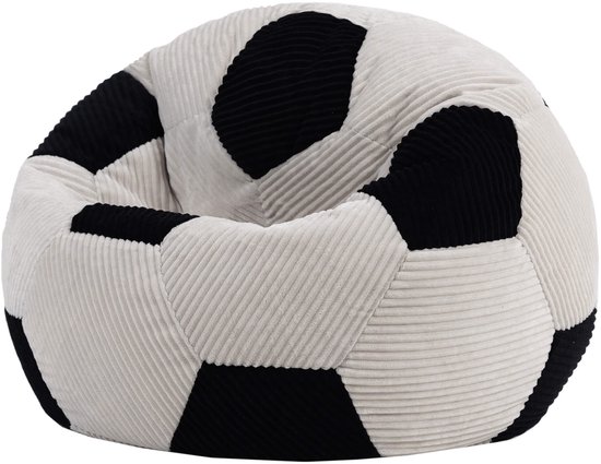icon Kingston Kinderzitzak Stoel Ribfluweel Voetbal–Zwart