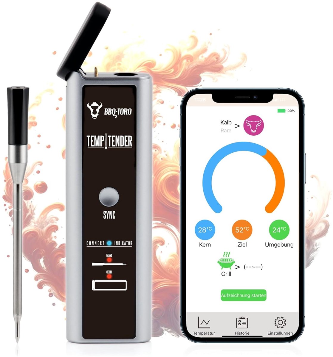 Draadloze Grillthermometer met App en Bluetooth - Digitaal tot 300 °C