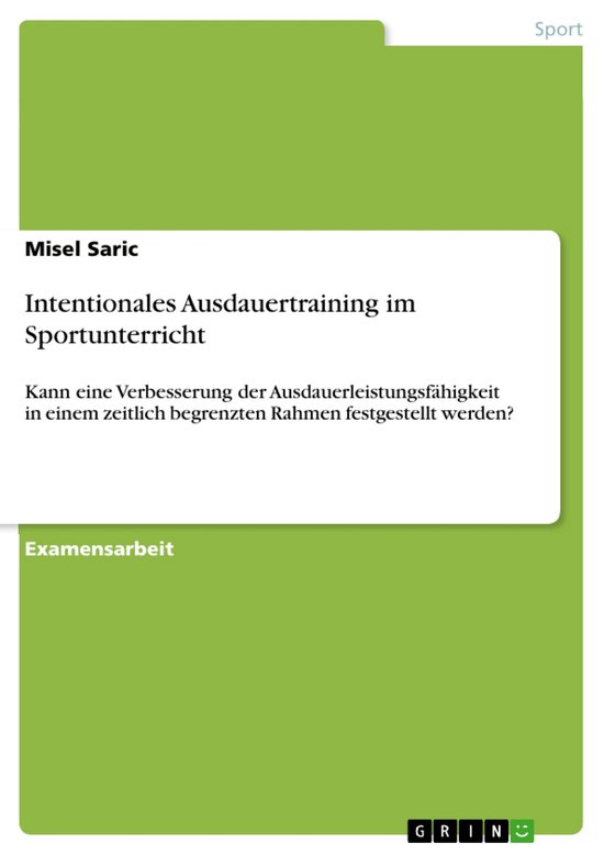 Intentionales Ausdauertraining im Sportunterricht - cover