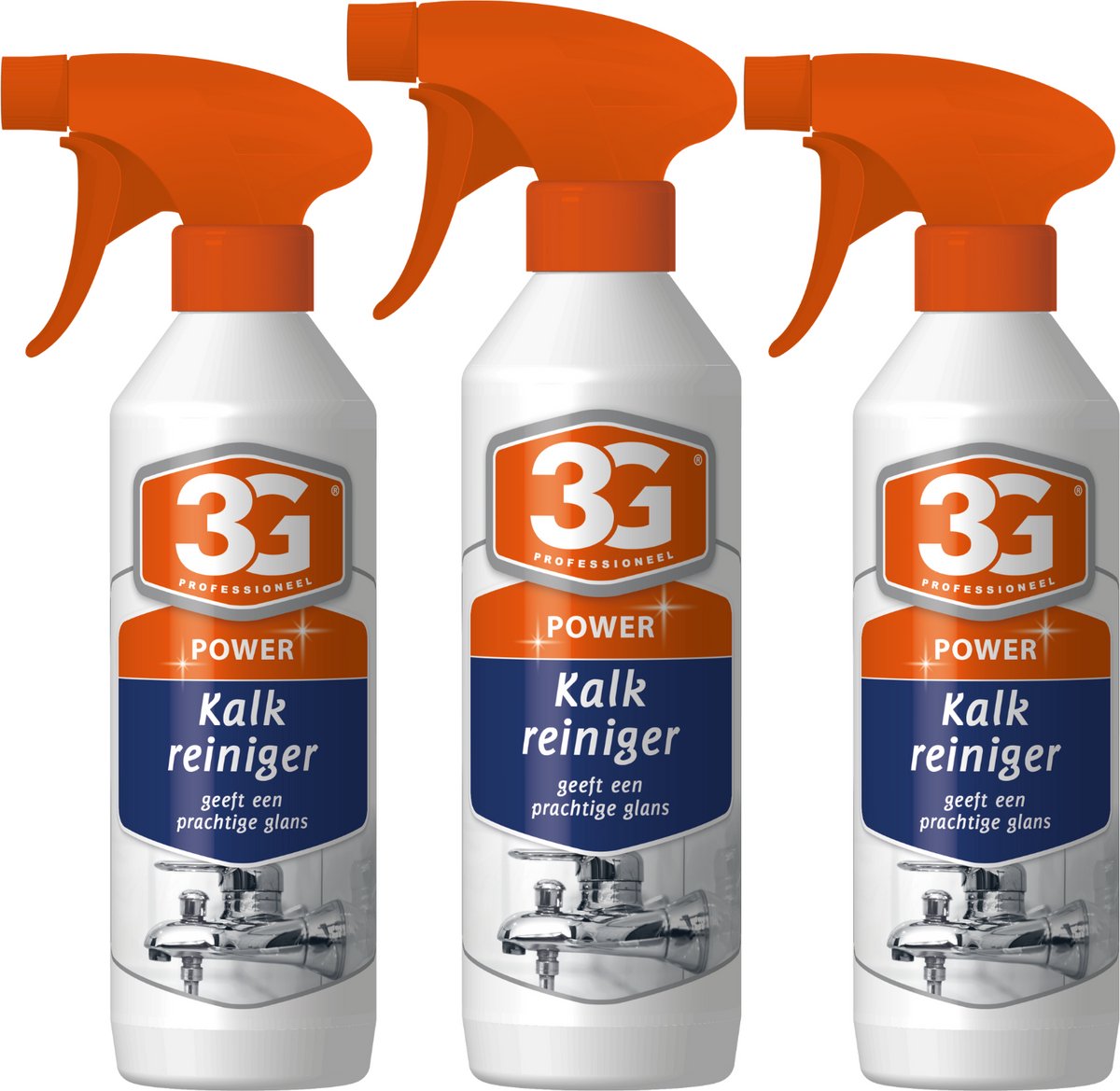 3x 3G Professioneel Power Kalk reiniger 500 ml - Kalkreiniger - Badkamer Reiniger - Kalk Verwijderen - Ontkalkingsmiddel - ontkalker - 3-pack
