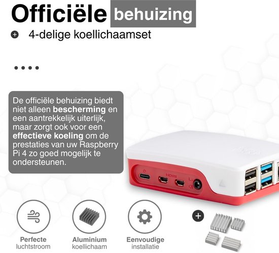 Voeding Raspberry Pi 4 Raspberry Pi 4 4GB Starterskit | 64 GB-editie | Officiële voeding 15 W ...