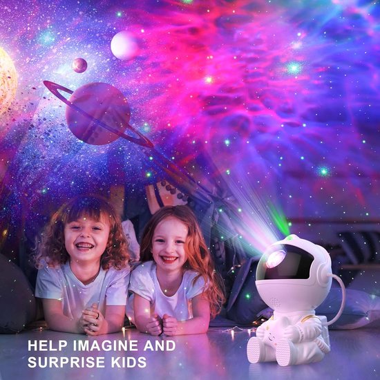 Sterrenhemel projector astronaut, Galaxy LED-projector kinderen met 8 modi & 360° rotatie, sterrenprojector/planetarium nachtlampje, afstandsbediening & timer, cadeau voor kinderen en volwassenen van Merkloos — afbeelding 4