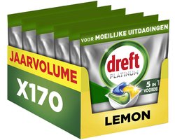 Product afbeelding van Dreft Platinum All In One vaatwastabletten - Citroen - 170 vaatwastabletten