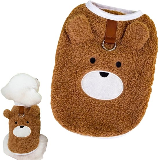 Vêtements pour chien automne hiver, t-shirt en peluche avec anneau