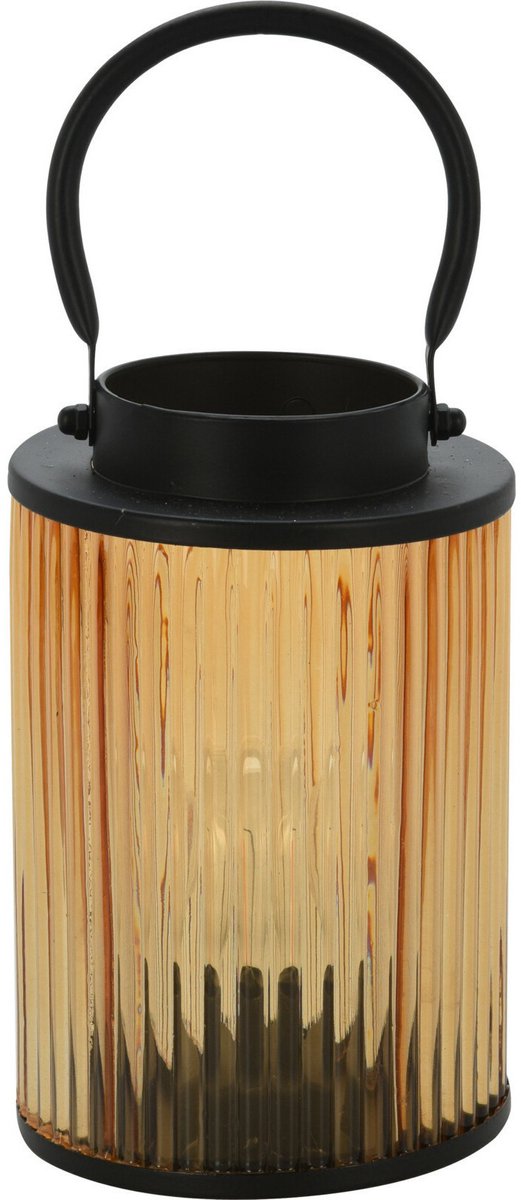 Home & Styling Lantaarn - Windlicht - LED - metaal - warm wit licht - 12,5 x 16,5 cm - tui